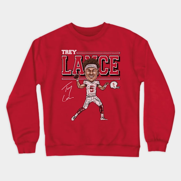 Trey Lance San Francisco Cartoon Crewneck Sweatshirt by MASTER_SHAOLIN